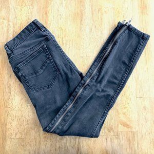 Free People Black Wash Side Zip Skinny Jeans